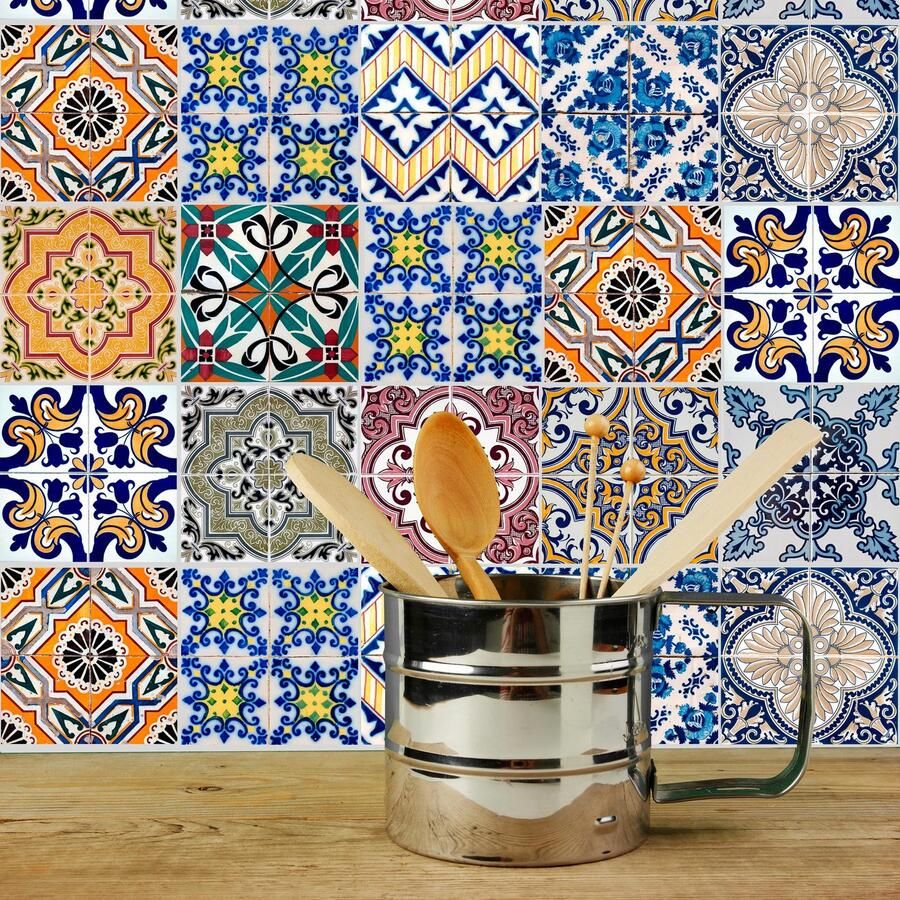 Home affaire Tegelsticker Ornamenten Stickertegels zelfklevend stickers 12-delige set (12 stuks)