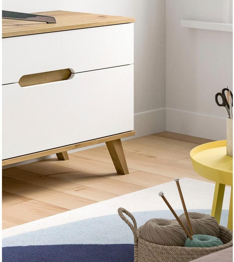 Home affaire Tv-meubel Alesund Breedte 140 cm 1 Deurtje 1 Lade conische voet Scandi-look TV-meubelen TV-kast TV-lowboard mediaboard woonmeubelen