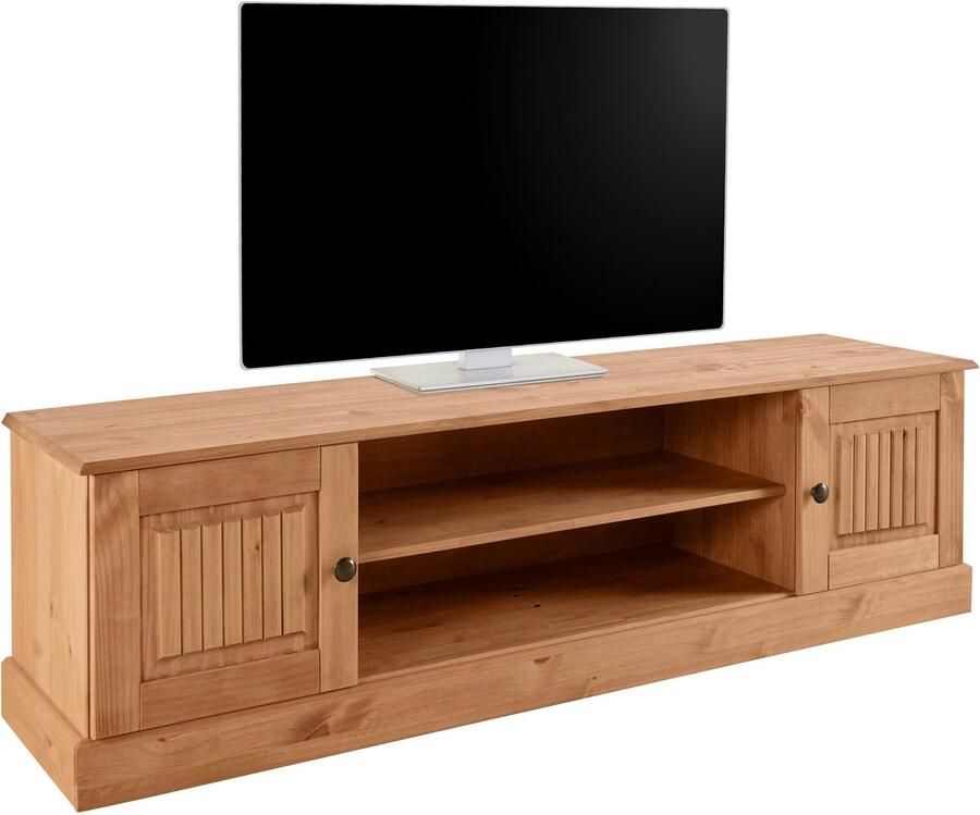Home affaire Tv-meubel Liotta met kabeldoorgang en 1 losse plank massief grenen