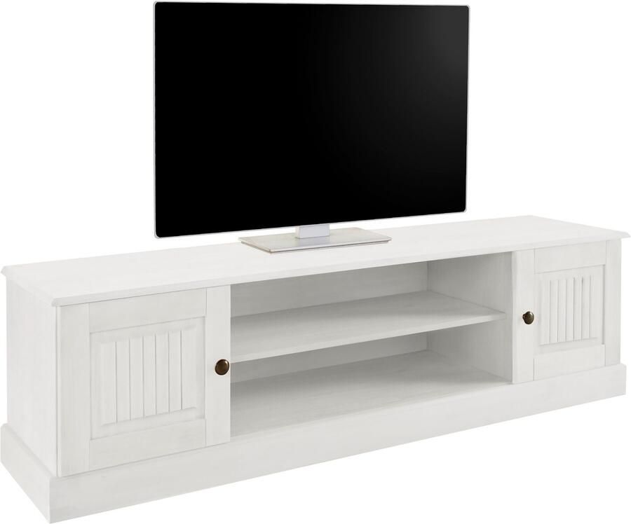 Home affaire Tv-meubel Liotta met kabeldoorgang en 1 losse plank massief grenen