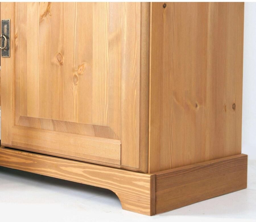 Home affaire Highboard Rügen Vitrine in landelijke stijl gecertificeerd massief hout hoogte 131 cm