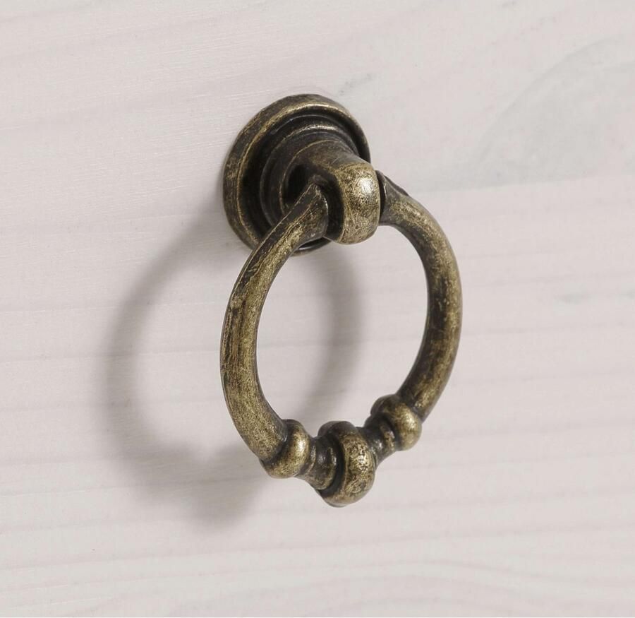 Home affaire Vitrinekast ANNA met glazen deuren hoogte 188 cm massief hout met sierfrezingen fsc