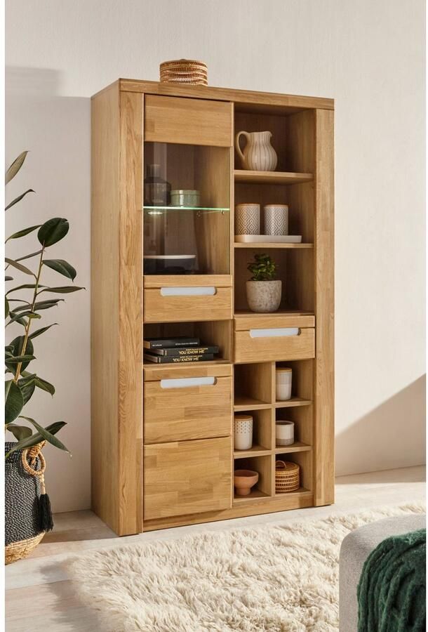 Home affaire Vitrinekast Kolding gedeeltelijk massief