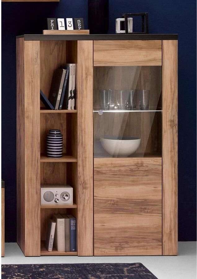 Home affaire Vitrinekast Larona tijdloze glazen vitrine hoge kast hoogte 145 cm