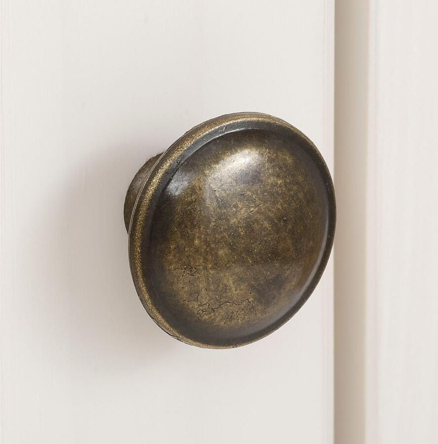 Home affaire Vitrinekast LINDA van massief grenenhout met mooie metalen handgrepen