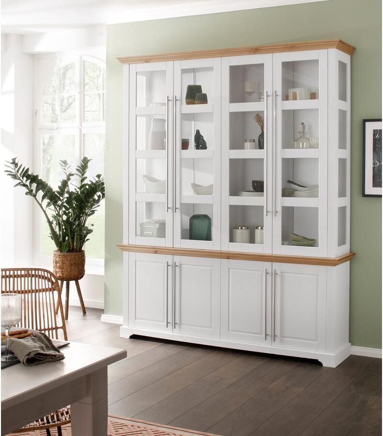 Home affaire Vitrinekast Meliss van massieve dennen fsc breedte 171 cm