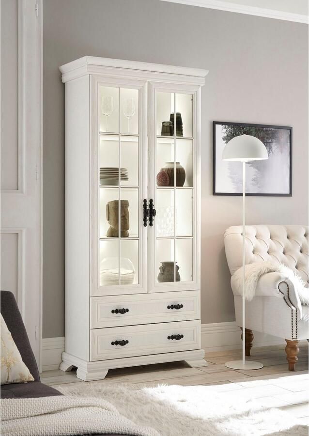 Home affaire Vitrinekast Royal Hoogte ca. 192 cm getinte glazen panelen