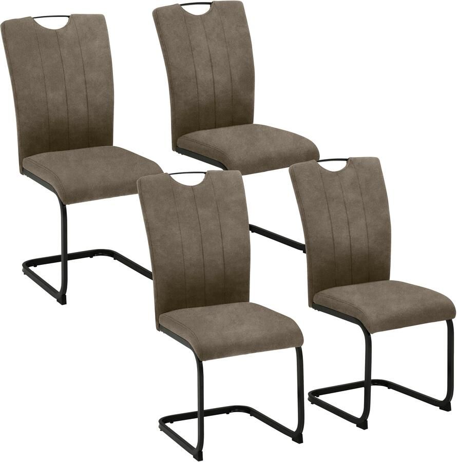 Home affaire Vrijdragende stoel Napoli Vintage microvezel bekleding belastbaar tot 130 kg in sets van 2 of 4 (set)