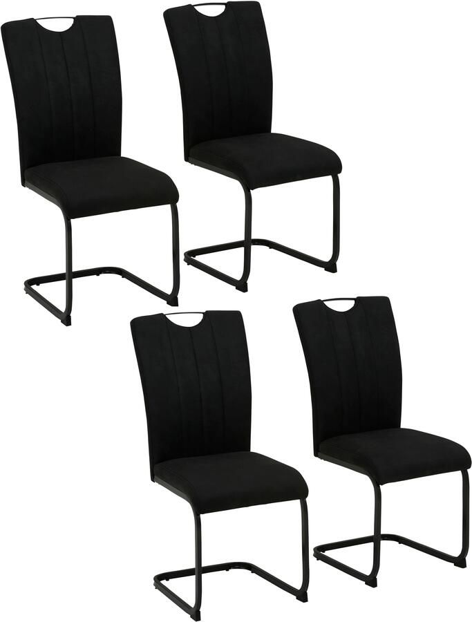 Home affaire Vrijdragende stoel Napoli Vintage microvezel bekleding belastbaar tot 130 kg in sets van 2 of 4 (set)