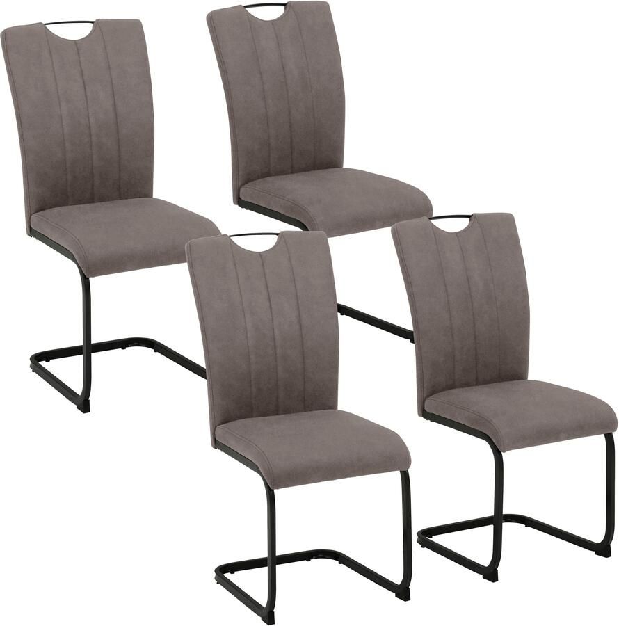 Home affaire Vrijdragende stoel Napoli Vintage microvezel bekleding belastbaar tot 130 kg in sets van 2 of 4 (set)