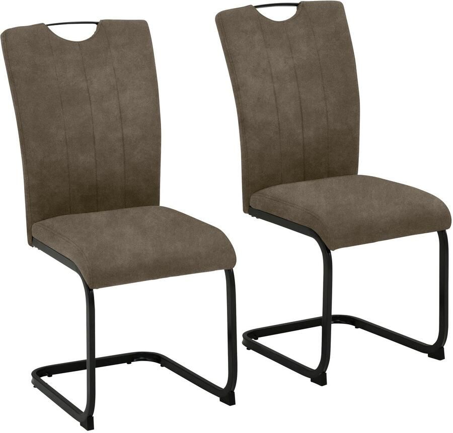 Home affaire Vrijdragende stoel Napoli Vintage microvezel bekleding belastbaar tot 130 kg in sets van 2 of 4 (set)