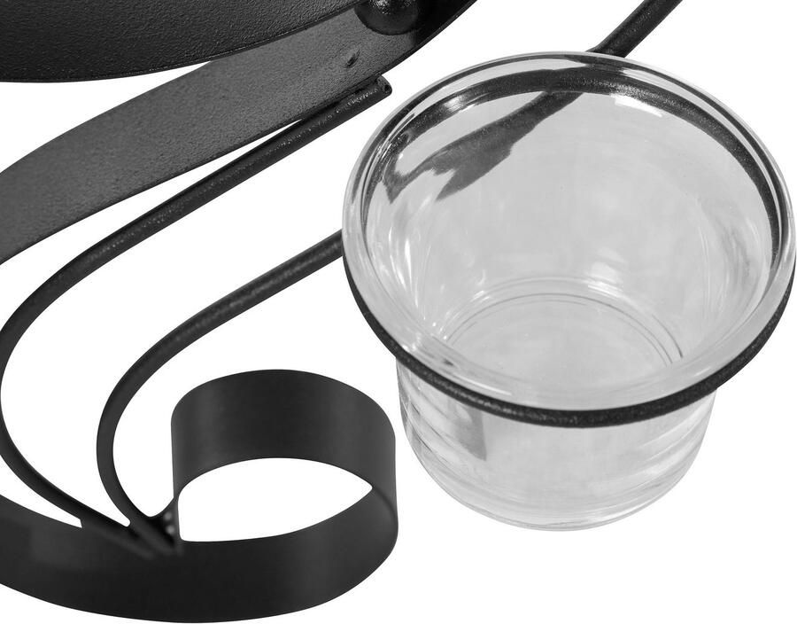 Home affaire Wandkaarsenhouder Hana zwart Landhuis metaal zwart