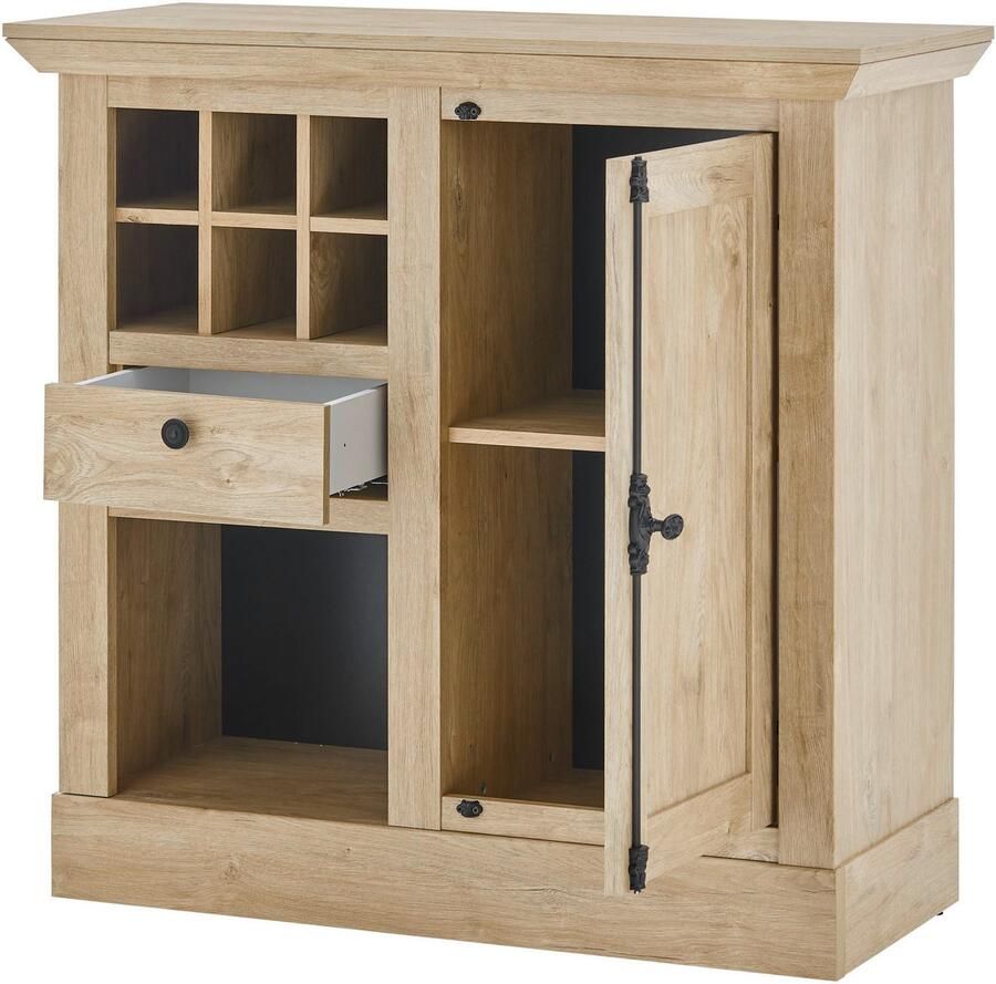 Home affaire Wandmeubel Cornwall opbouwwand in landelijke stijl woonkamer-set eiken decor (set 4 stuks)