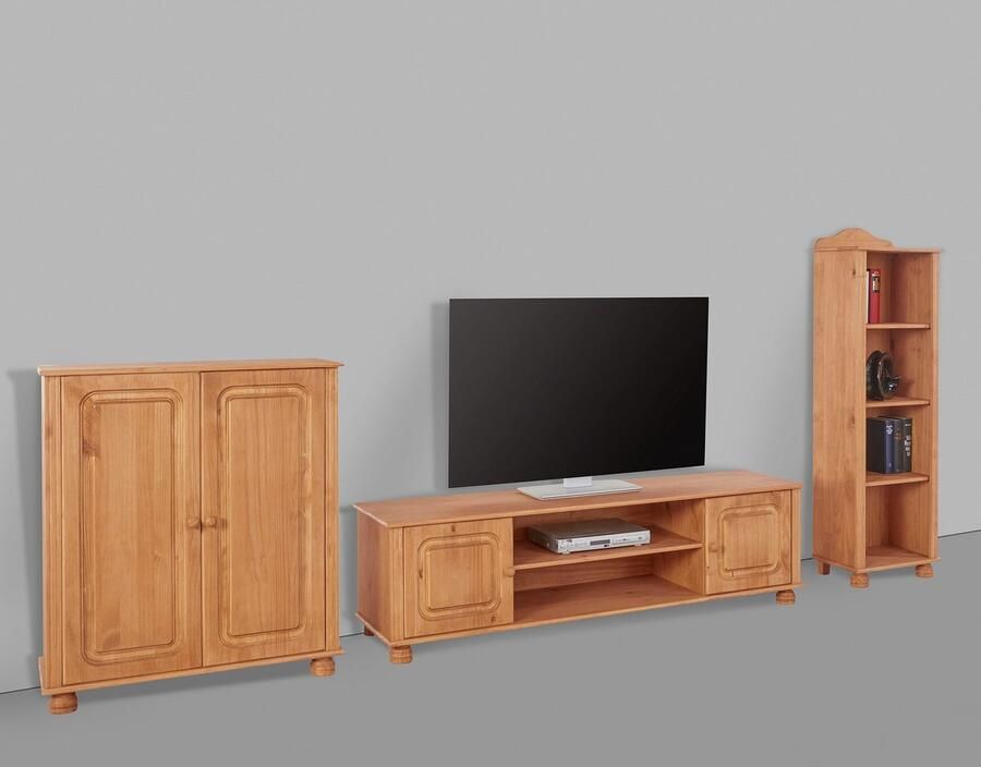 Home affaire Wandmeubel Mette 1 halfhoge kast 1 boekenkast en 1 tv-meubel zonder wandboard (3 stuks)