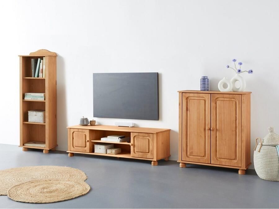 Home affaire Wandmeubel Mette 1 halfhoge kast 1 boekenkast en 1 tv-meubel zonder wandboard (3 stuks)