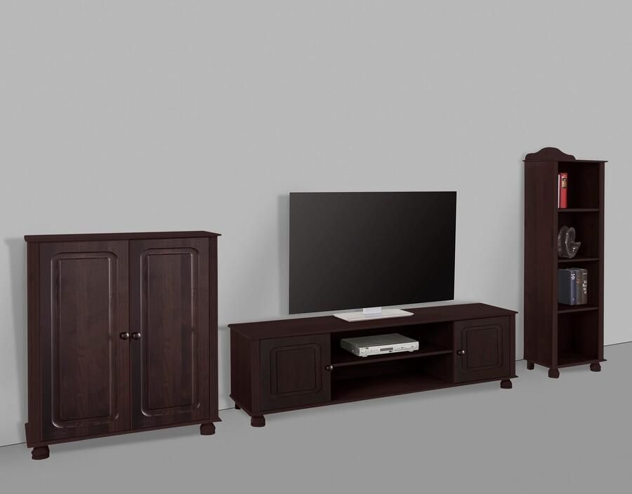 Home affaire Wandmeubel Mette 1 halfhoge kast 1 boekenkast en 1 tv-meubel zonder wandboard (3 stuks)