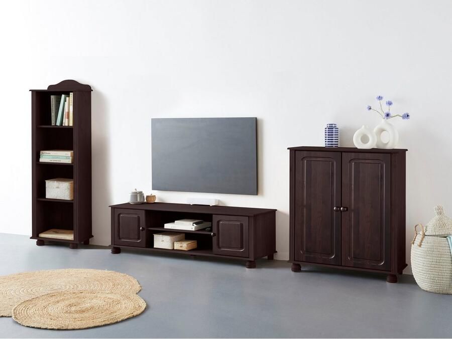 Home affaire Wandmeubel Mette 1 halfhoge kast 1 boekenkast en 1 tv-meubel zonder wandboard (3 stuks)