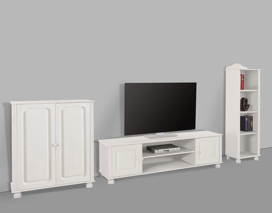 Home affaire Wandmeubel Mette 1 halfhoge kast 1 boekenkast en 1 tv-meubel zonder wandboard (3 stuks)