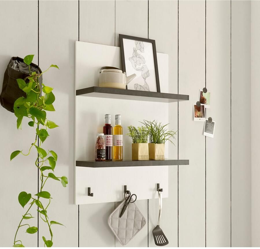 Home affaire Wandplank Sherwood Breedte 60 cm in modern houtdecor 28 mm dikke legplanken