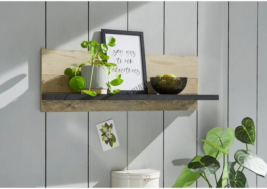 Home affaire Wandplank Sherwood Breedte 90 cm in modern houtdecor 28 mm dikke legplanken