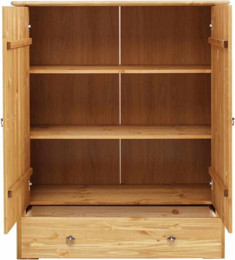 Home affaire Waskast Hugo multifunctionele kast FSC gecertificeerd Made in EU gemaakt van massief dennenhout klassieke landelijke stijl met cassette-optiek