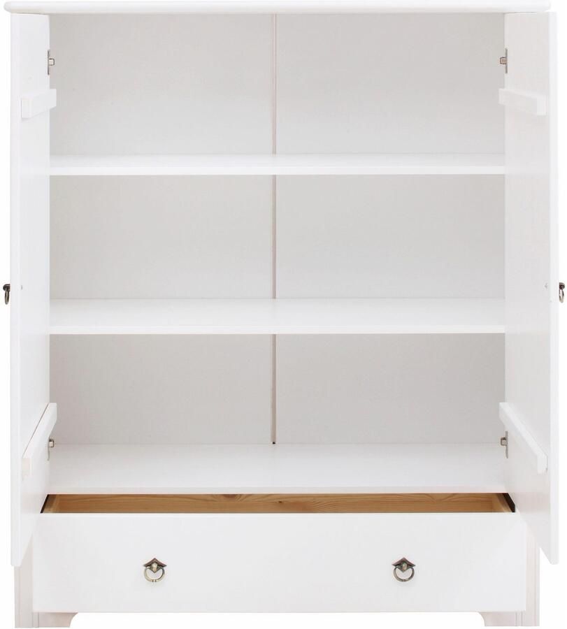 Home affaire Waskast Hugo multifunctionele kast FSC gecertificeerd Made in EU gemaakt van massief dennenhout klassieke landelijke stijl met cassette-optiek