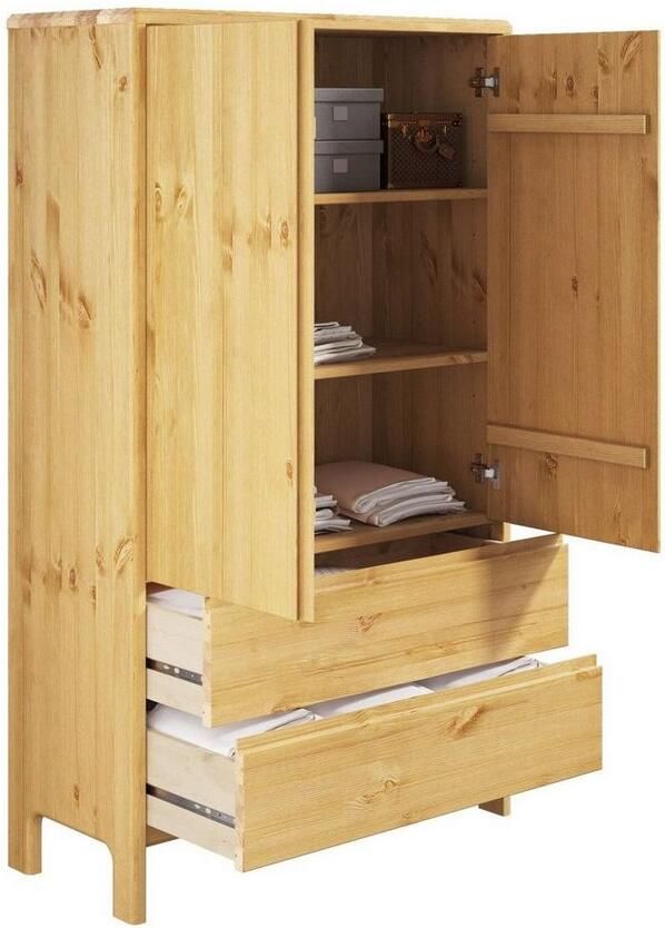 Home affaire Waskast Luven van massief grenen hoogte 137 cm met 2 laden en 2 deuren