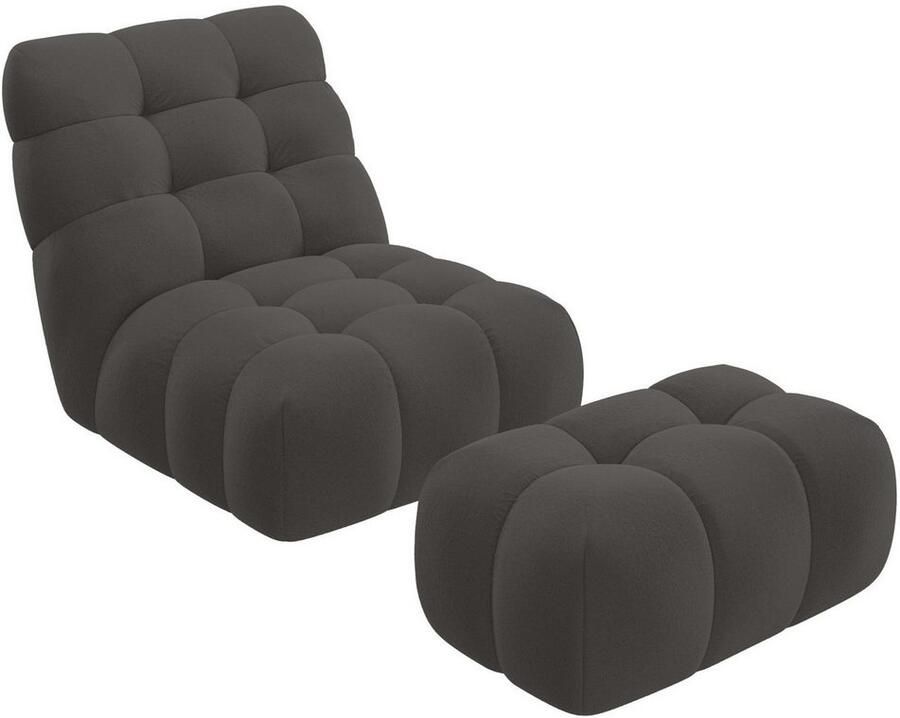 Home affaire XXL-fauteuil AURELIAN loveseat XXL met poef in set leesstoel relaxstoel met golfondersteuning fijne structuur grove structuur velours