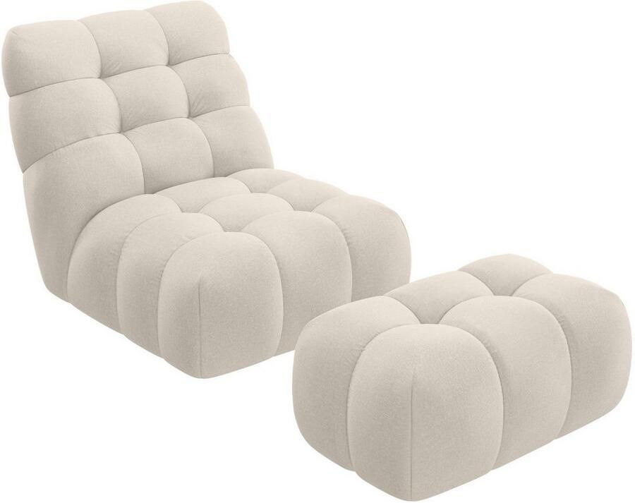 Home affaire XXL-fauteuil AURELIAN loveseat XXL met poef in set leesstoel relaxstoel met golfondersteuning fijne structuur grove structuur velours