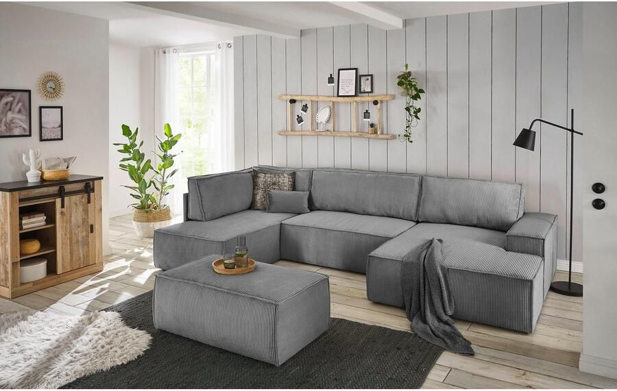 Home affaire Hocker SHERWOOD gestoffeerde hocker beschikbaar in 3 stofsoorten