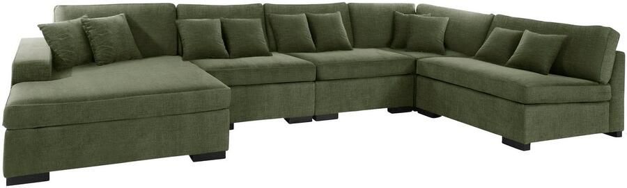 Home affaire Zithoek Skara U-vorm Loungebank met binnenveringsinterieur in vele overtrekkwaliteiten