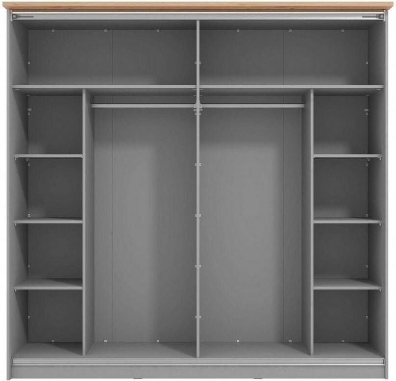 Home affaire Zweefdeurkast Valencia kledingkast in landhuisstijl 220x214x65 5 cm met complete binneninrichting fsc -gecertificeerd houtmateriaal