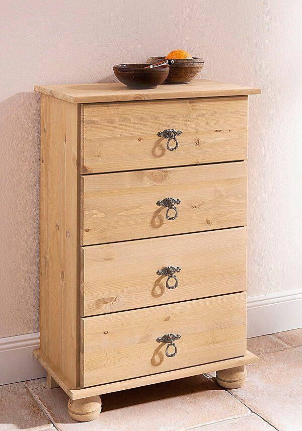 Home affaire Kast Finca van massief grenenhout met 4 laden voor opbergmogelijkheden