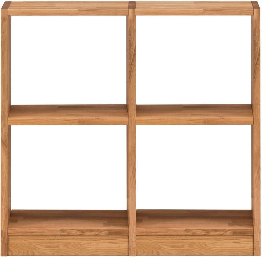 Home affaire Kastelement Ecko van mooi massief wildeikenhout breedte 92 cm met 4 vakken