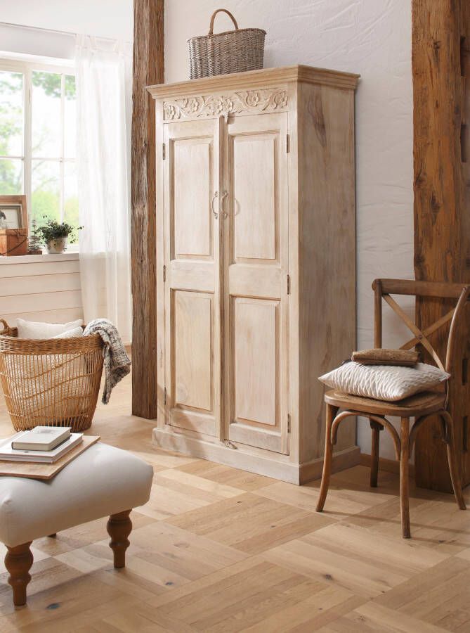 Home affaire Kledingkast Devdan met decoratief freeswerk boven breedte 100 cm veel bergruimte