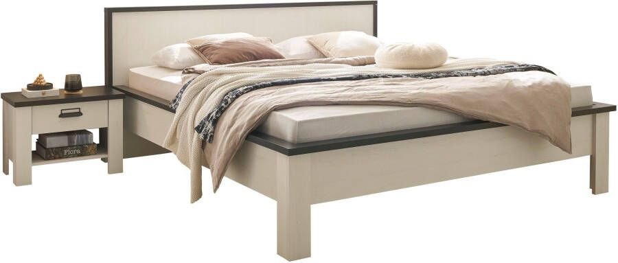 Home affaire Ledikant Sherwood Ligoppervlak bed 180 x 200 cm 2 nachtkastjes met elk 1 lade (3-delig)