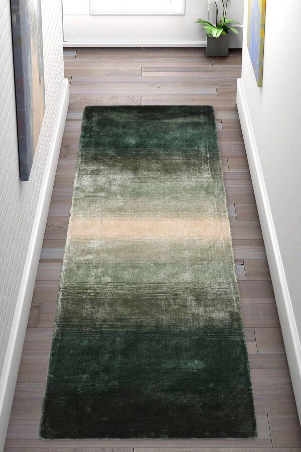 Home affaire Loper Katalin met de hand geweven vloerkleden van 100% viscose in kleur changerend