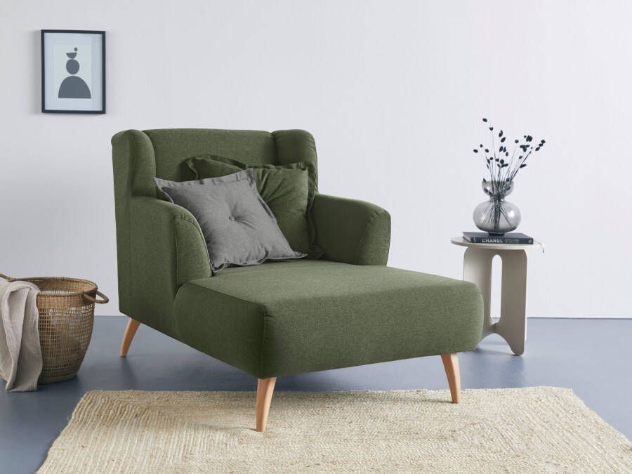 Home affaire Loveseat Baggio met houten voetjes