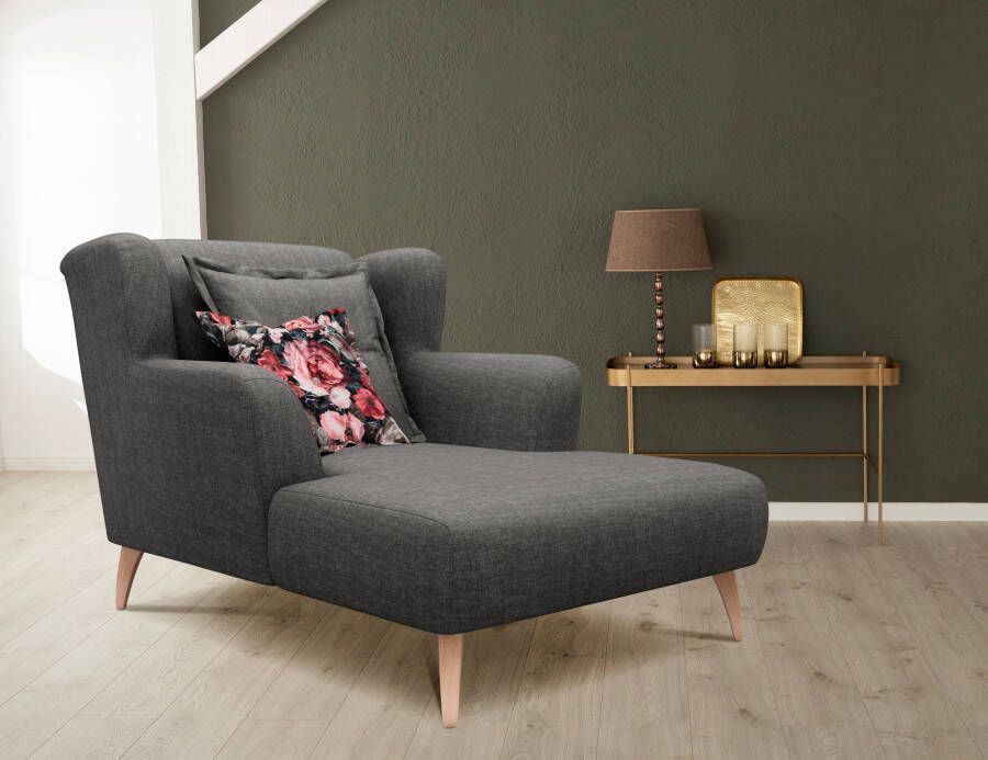 Home affaire Loveseat Baggio met houten voetjes