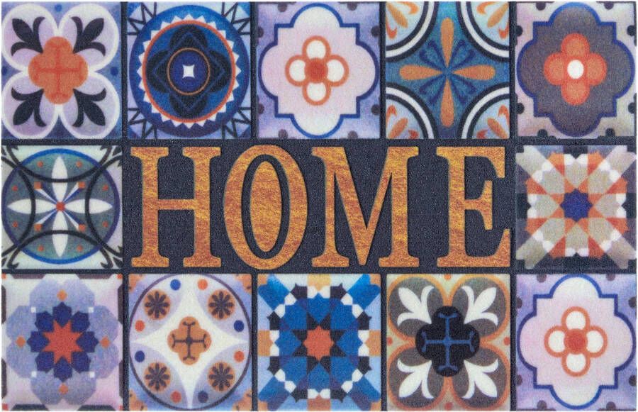 Home affaire Mat Home wandtegels Design met tekst in vrolijke kleuren robuust gemakkelijk in onderhoud antislip