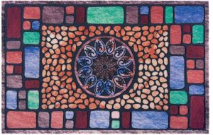 Home affaire Mat Mandala hoekig Design geschikt voor binnen en buiten in vrolijke kleuren robuust gemakkelijk in onderhoud antislip ingang