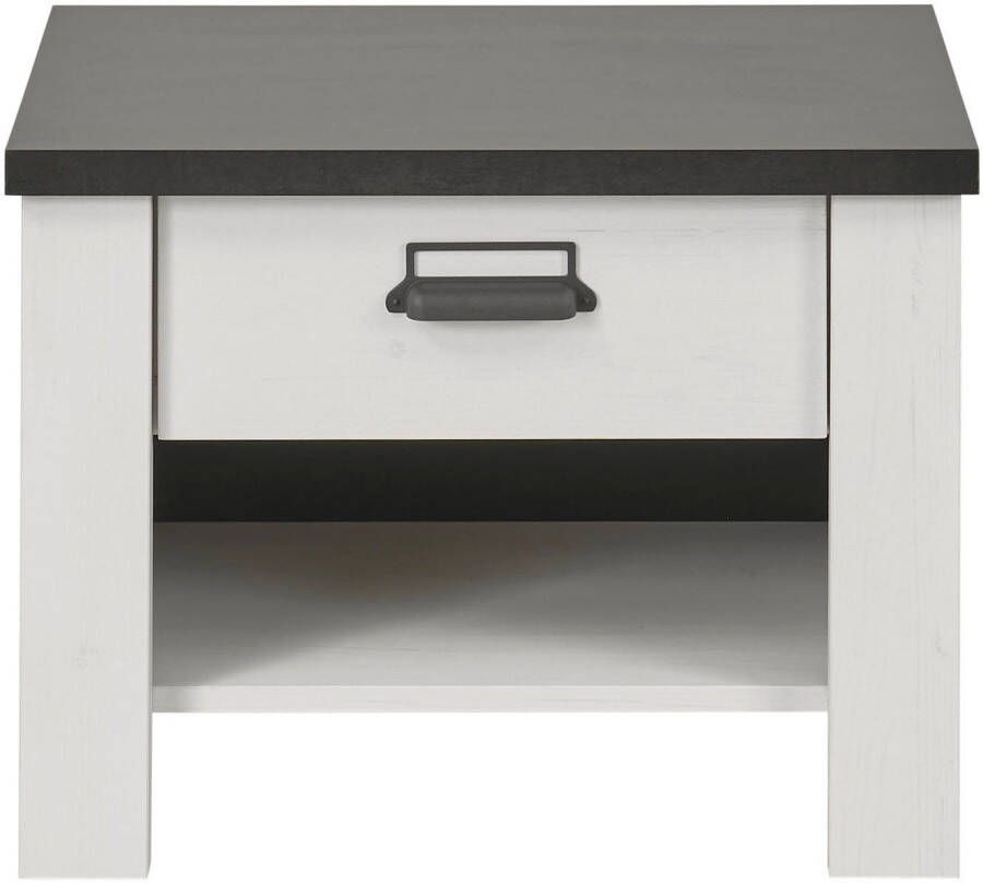 Home affaire Nachtkastje Sherwood met metalen apotheker hangreep soft-close lade breedte 60 cm