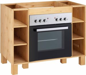 Home affaire Ombouwkast voor oven Oslo 100 cm breed van massief grenen zonder werkblad met 6 vakken