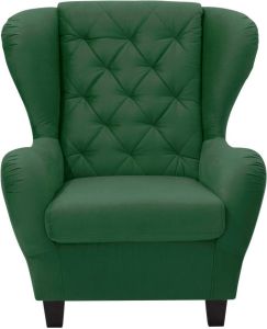 Home affaire Oorfauteuil ALEXANDRA incl. hocker met stiksels in vele kleuren