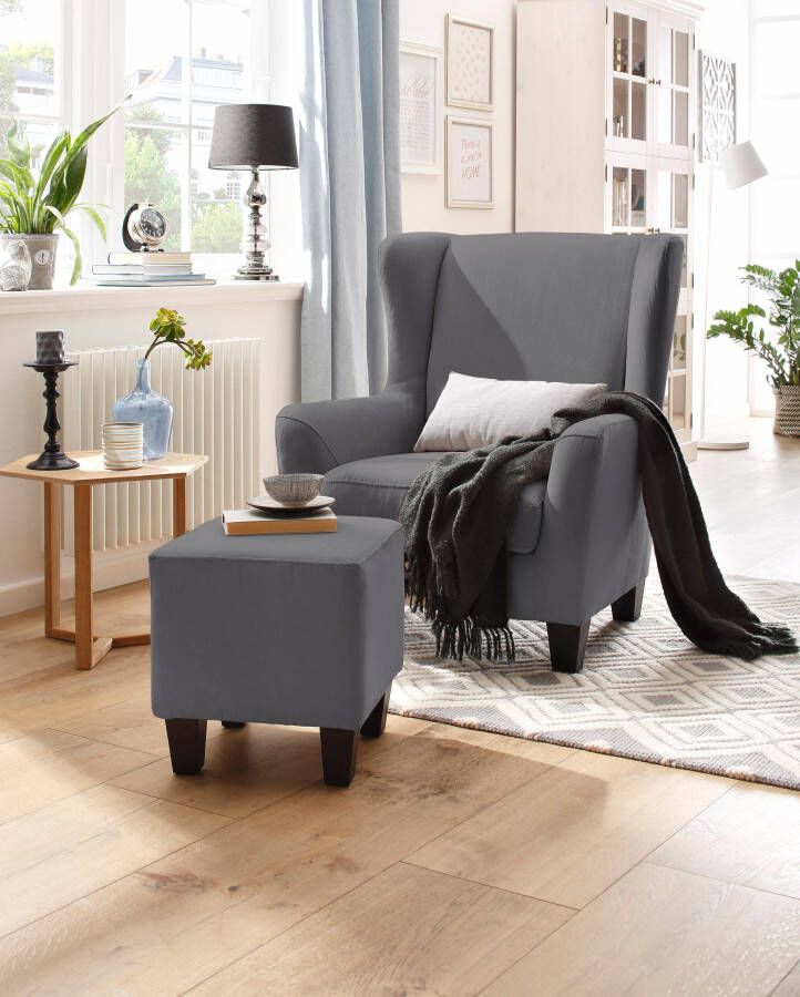 Home affaire Oorfauteuil Chilly in cord en microvezel bekleding onze permanente lage prijs (set 2 stuks)