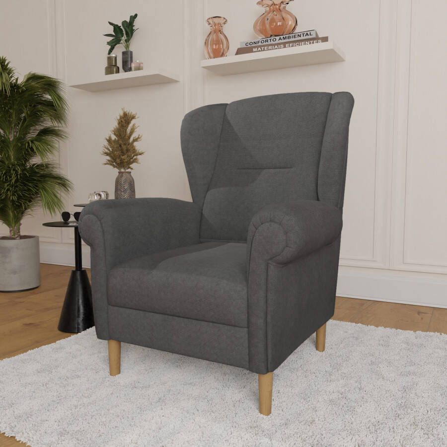 Home affaire Oorfauteuil OSTIANO BxDxH: 80x82x98 cm fauteuil