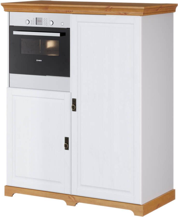 Home affaire Oven- koelkastombouw Rügen Breedte 127 cm massief grenen nis voor koelkast