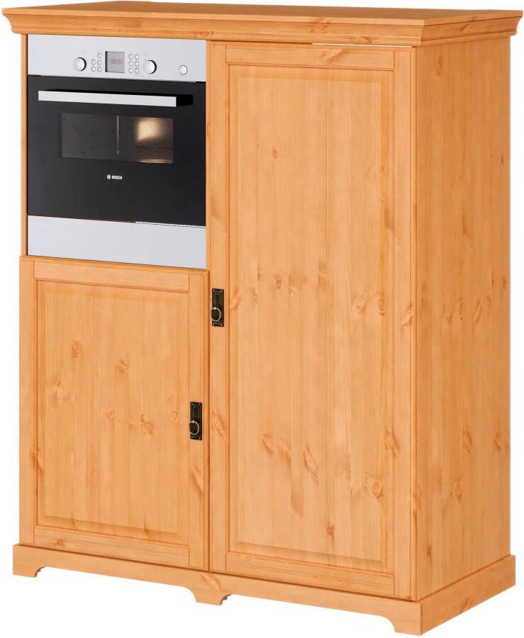 Home affaire Oven- koelkastombouw Rügen Breedte 127 cm massief grenen nis voor koelkast