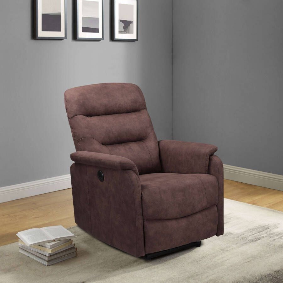 Home affaire Relaxfauteuil Coullon tv-stoel met slaapfunctie