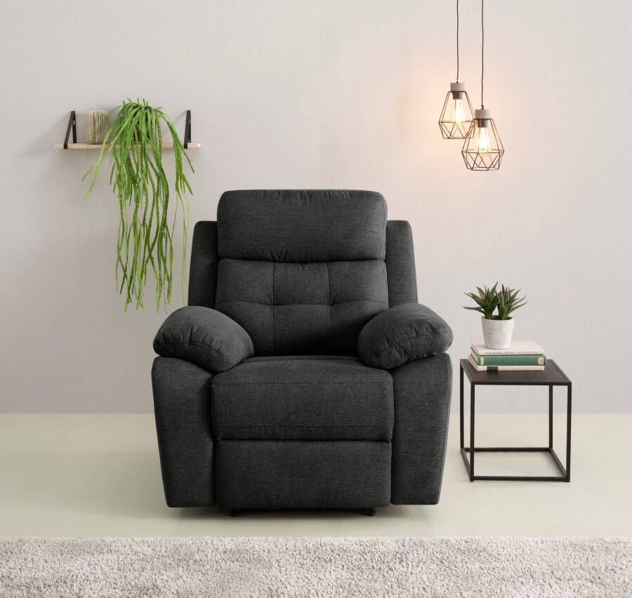 Home affaire Relaxfauteuil Lannilis met ligfunctie tv-stoel met handmatige of elektrische relaxfunctie lichtgrijs